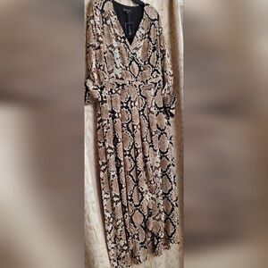 INC International Concepts Snake Pattern V-Neck Dress